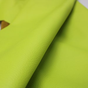 Lime Neon Floater Leather Thickness: 1.6 mm 1.8 mm/ 4 oz 4.5 oz / 9 SqFt 18 sqft / Soft leather for crafts projects image 8