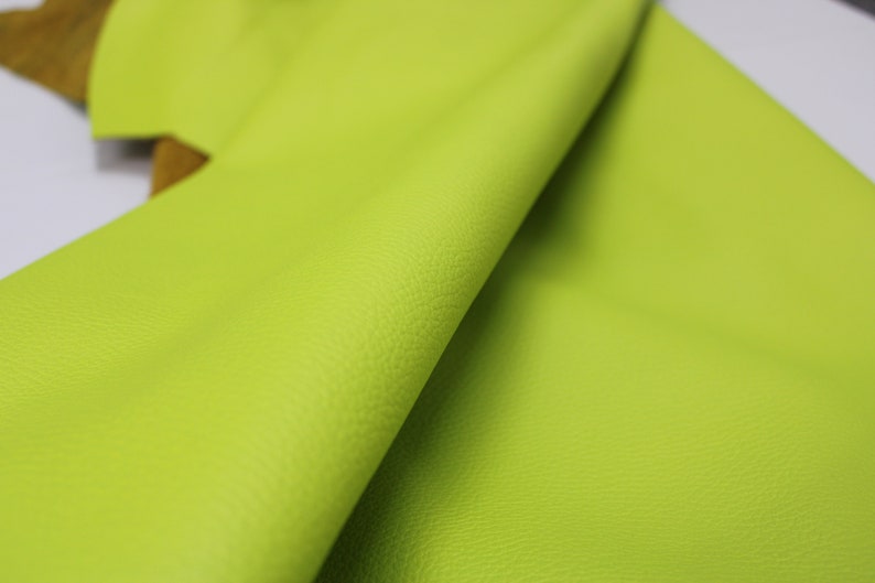 Lime Neon Floater Leather Thickness: 1.6 mm 1.8 mm/ 4 oz 4.5 oz / 9 SqFt 18 sqft / Soft leather for crafts projects image 8