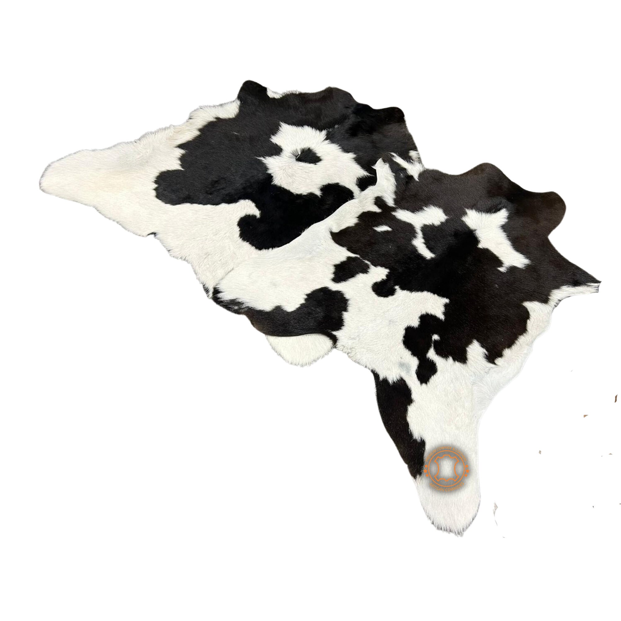 Black & White Calfskin Size 3ft x 3ft - Premium Quality Calf hide Rug