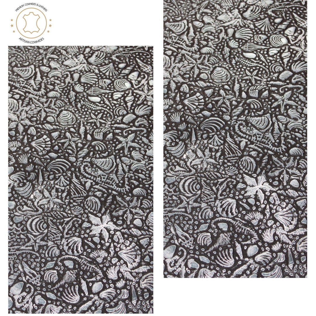 Embossed LEATHER Sheets Sea Life Embossed Leather Black Etsy