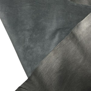 BLACK COWHIDE LEATHER Soft Natural Grain Black Leather 2.5-3 oz. 40 sqft Genuine Black Hide image 8