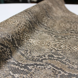 PYTHON PRINTED LEATHER Brown : Genuine Leather 2.5-3 oz. - Perfect for Handbags and Leather Crafts!