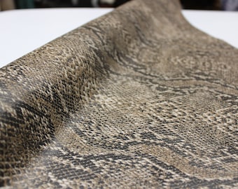 PYTHON-GEDRUKT LEDER Bruin: echt leer 2,5-3 oz. - Perfect voor handtassen en leerambachten!