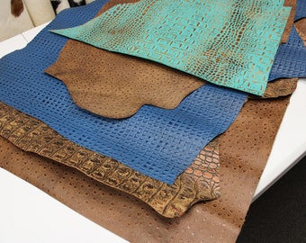 EMBOSSED LEATHER BUNDLE - 15 - 25 sq.ft. - Embossed Leather 3 - 4 Colors