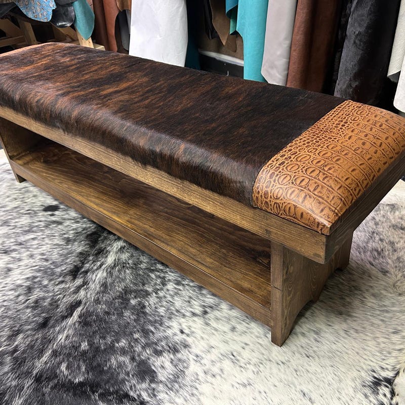 Cowhide Bench Rustic ArtisanCowhides (Ships from: the US) - Etsy