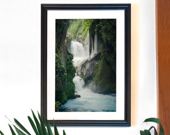 Waterfall photography, Waterfall Art Print, Landscape Photography, Nature Photography, Mexico wall art, Nature photography, Outdoor print