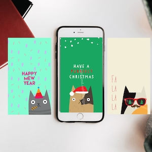 Fun Christmas /& New Years Phone Lock Screen Wallpaper Bundle of Three 3