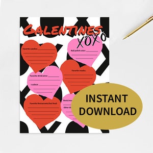 Galentines girls night gift exchange, valentines girls night, valentines day questionnaire gift exchange, secret sister party gift exchange