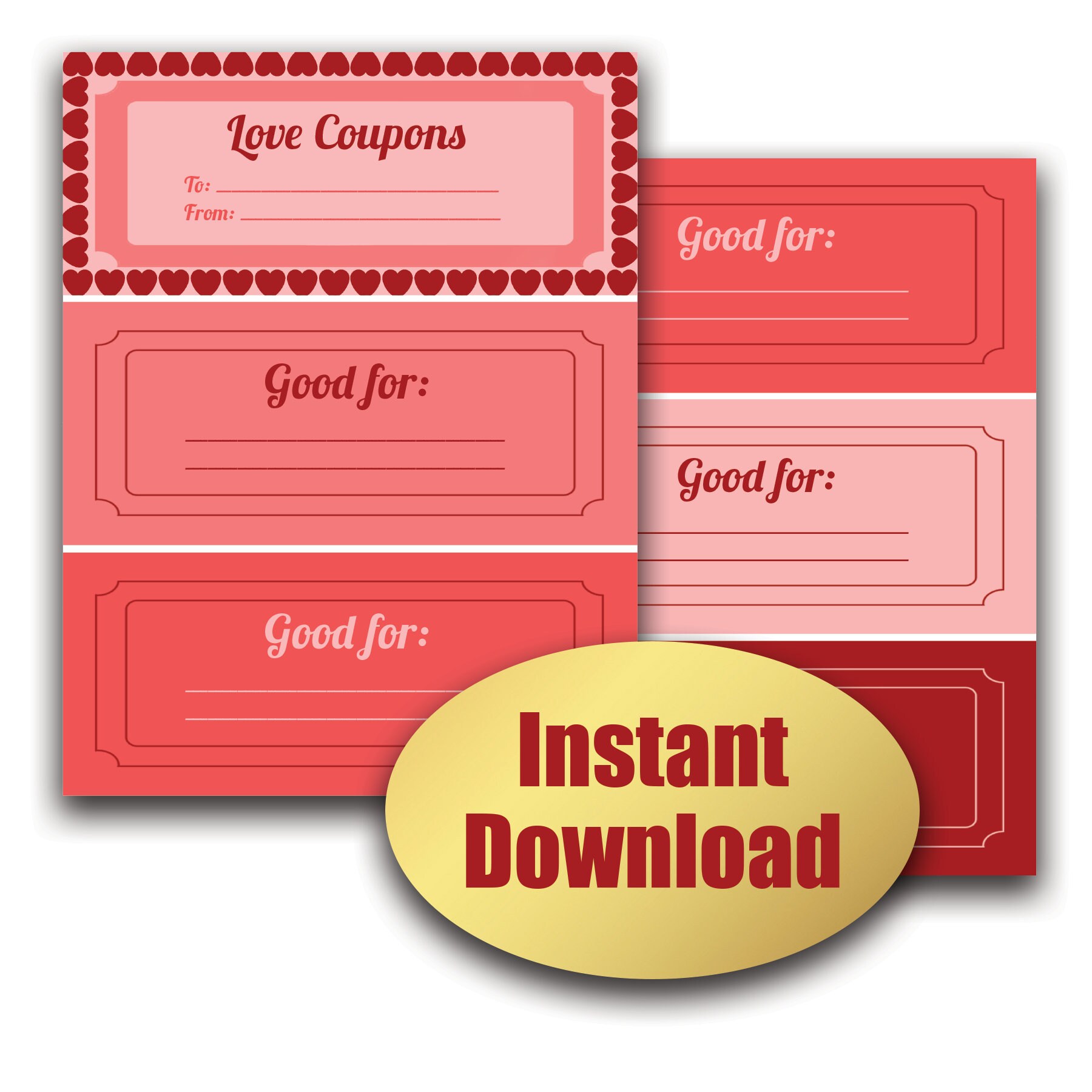 Love coupon book, printable love coupon book, make your own coupon book, valentines day coupons, gifts for him, gifts for her, custom coupon