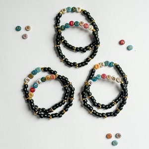 Unique friendship bracelets, black and gold beaded friendship bracelets, fun beat friends bracelets, cute friendship bracelets, fun bracelet