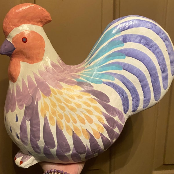 Paper Mache Chickens Etsy