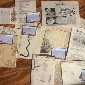 Vtg 1940er Jahre, Schablonieren Muster von American Home Magazine, Muster für Schränke, Küchenartikel, Schlafzimmer, norwegische Teller und mehr. Zerbrechlich