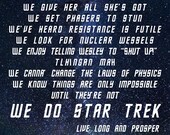 In This House We Do Star Trek - Parody - Wall Art Poster or Canvas - Geek Gift, Quote, Print, Sign, Fandom