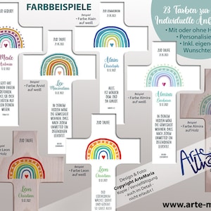 Taufkreuz klein REGENBOGEN Kinderkreuz 23 Farben | Naturholz o. weiß lackiert | Name Datum Konfirmation Taufe Kommunion Sternenkind Hochzeit
