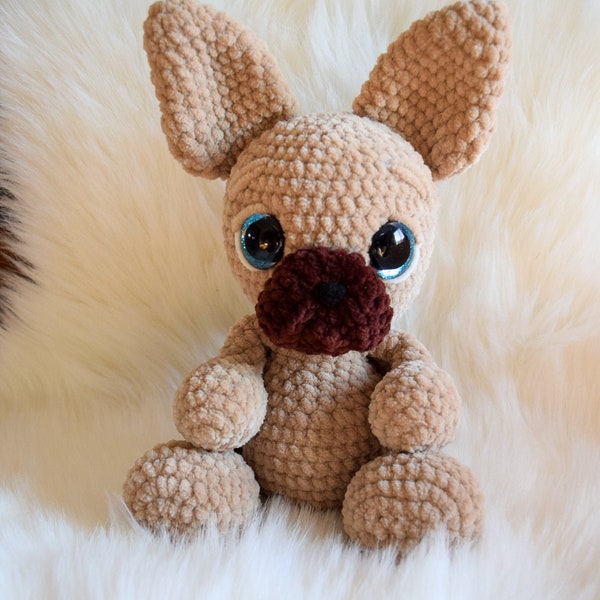 Bouledogue français MOTIF CROCHET, chien au crochet, peluche, cadeau pour, pdf, téléchargement immédiat, swecraftcorner