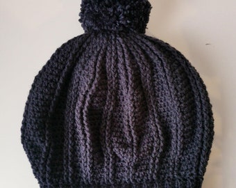 Slouchy Beret Beanie Crochet Pattern PDF