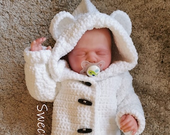 CROCHET PATTERN baby coat, baby bear coat, swecraftcorner, crochet jacket, crochet for boys, crochet for girls, babyshower gift, pdf, us ter