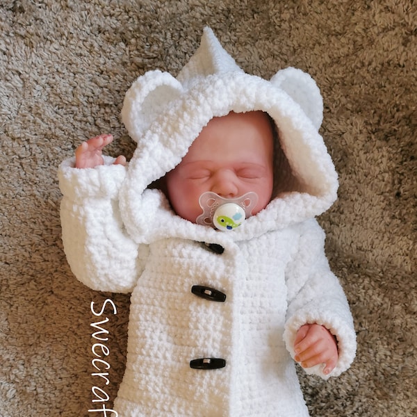 CROCHET PATTERN baby coat, baby bear coat, swecraftcorner, crochet jacket, crochet for boys, crochet for girls, babyshower gift, pdf, us ter