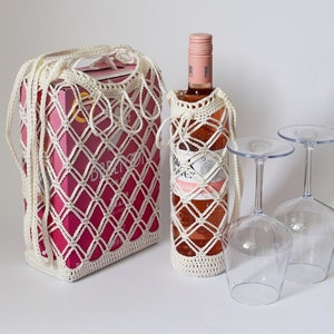 Wine Caddy CROCHET PATTERN, bag in box cover, bottle holder, bottle cover, bottle caddy, pdf, bottle carrier, swecraftcorner, digital