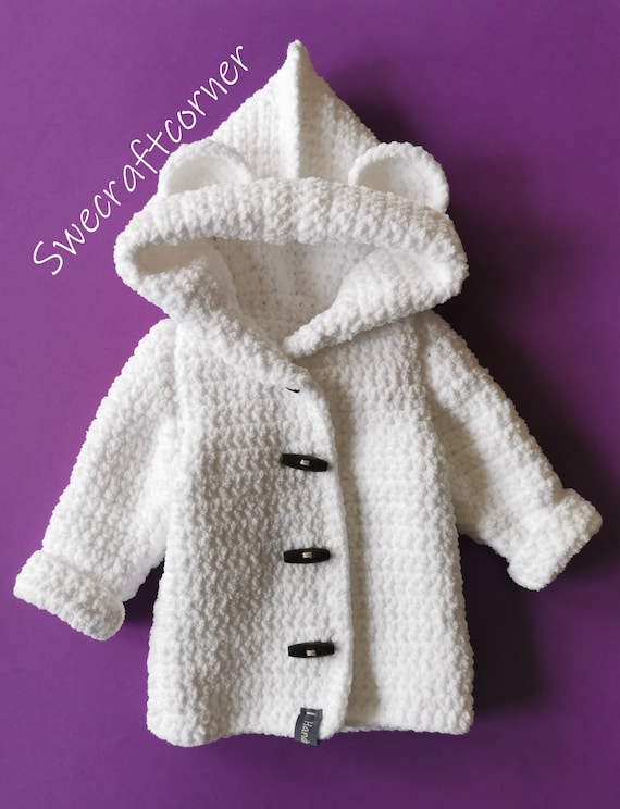 CROCHET PATTERN Baby Coat Baby Bear Coat Swecraftcorner Crochet Jacket Crochet for Boys Crochet for Girls Babyshower Gift Pdf Us Ter Etsy
