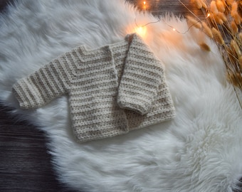 Simple Baby Cardigan Crochet Pattern PDF