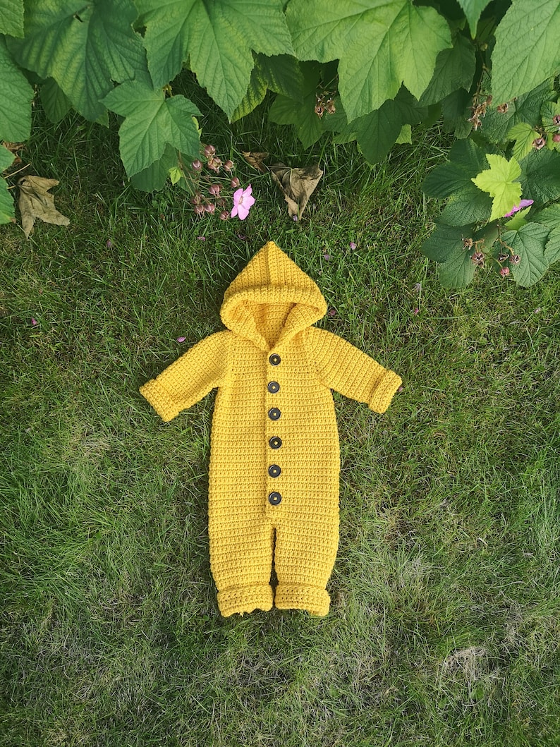 CROCHET PATTERN BABY Romper Coverall Hooded Baby Etsy