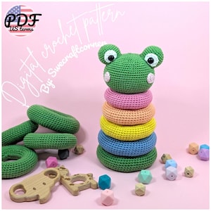 Frog Stacking Toy Crochet Pattern – Amigurumi Plushie (PDF Pattern)