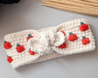 Crochet pumpkin headband pattern