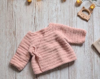 Kimono Style Baby Cardigan Crochet Pattern PDF