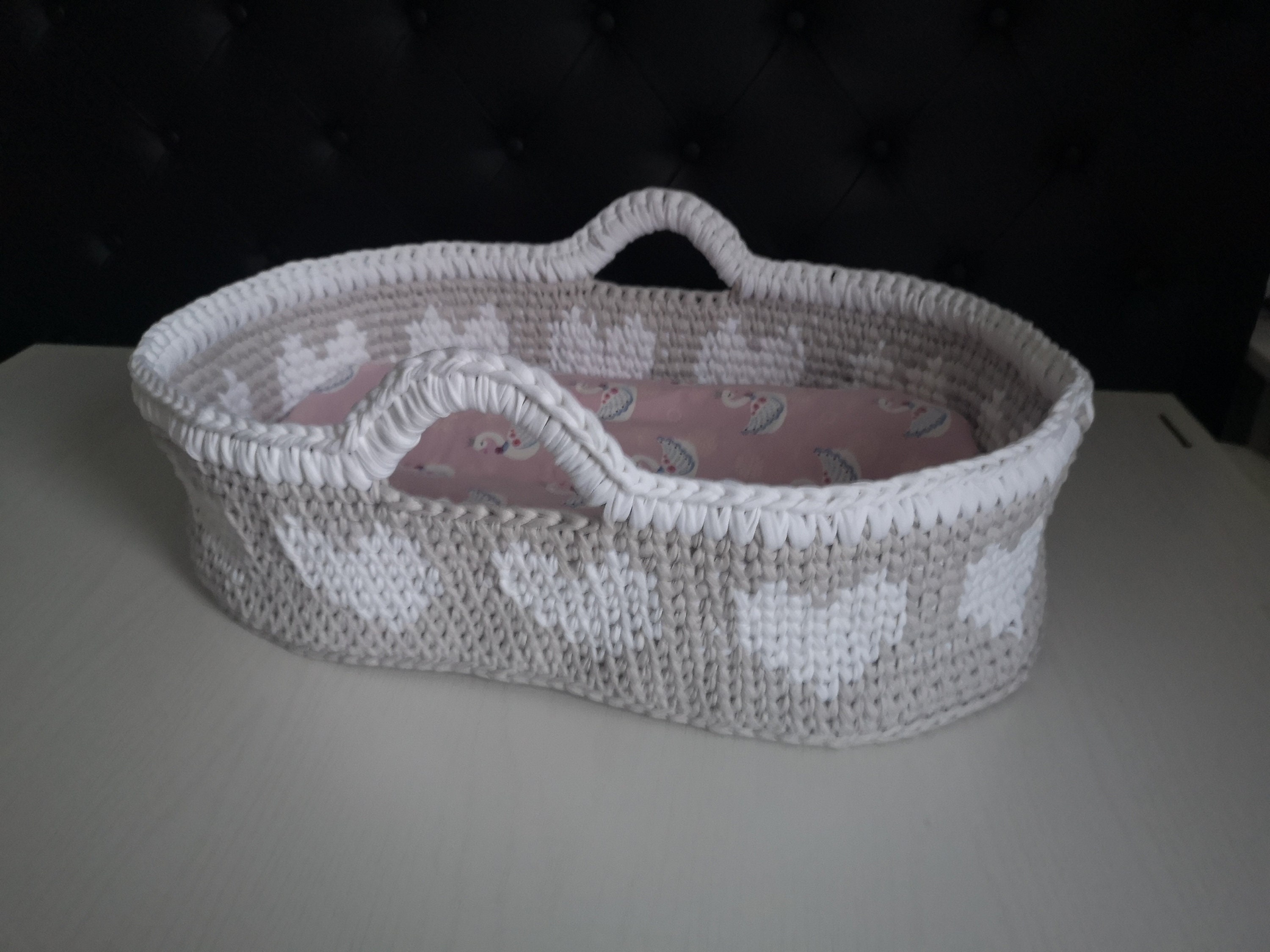 Crochet Pattern Baby Basket Moses Basket Us Terms Digital Etsy Canada