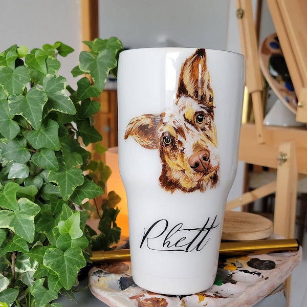 Hand Painted Pet Portrait Tumblers AUG PRE ORDER