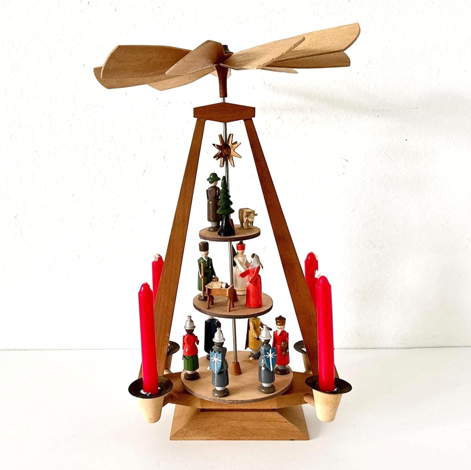 Vintage German Christmas Nativity pyramid, 1970s