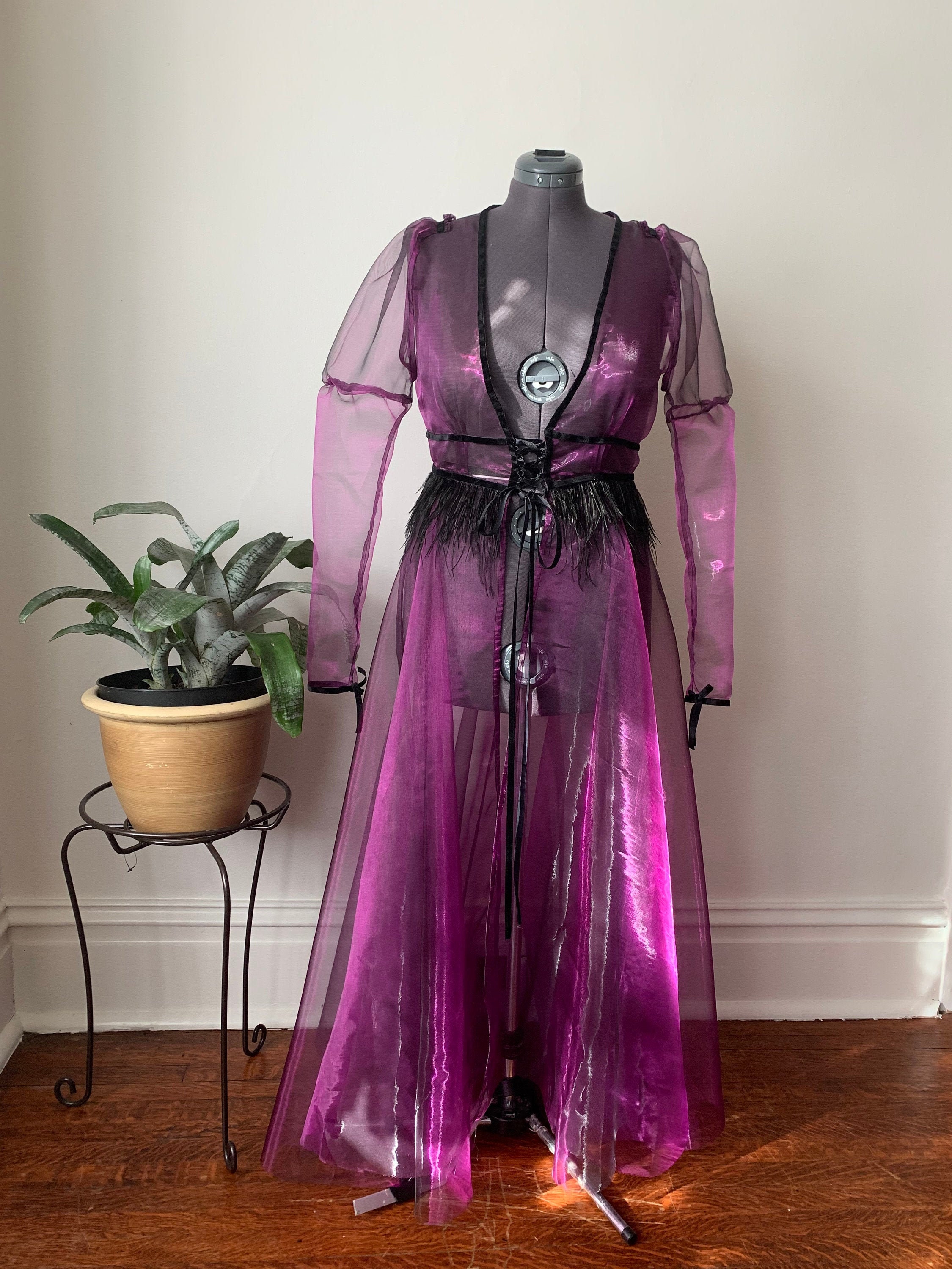 Handmade Purple Iridescent Fantasy Robe With Velvet and Etsy Canada
