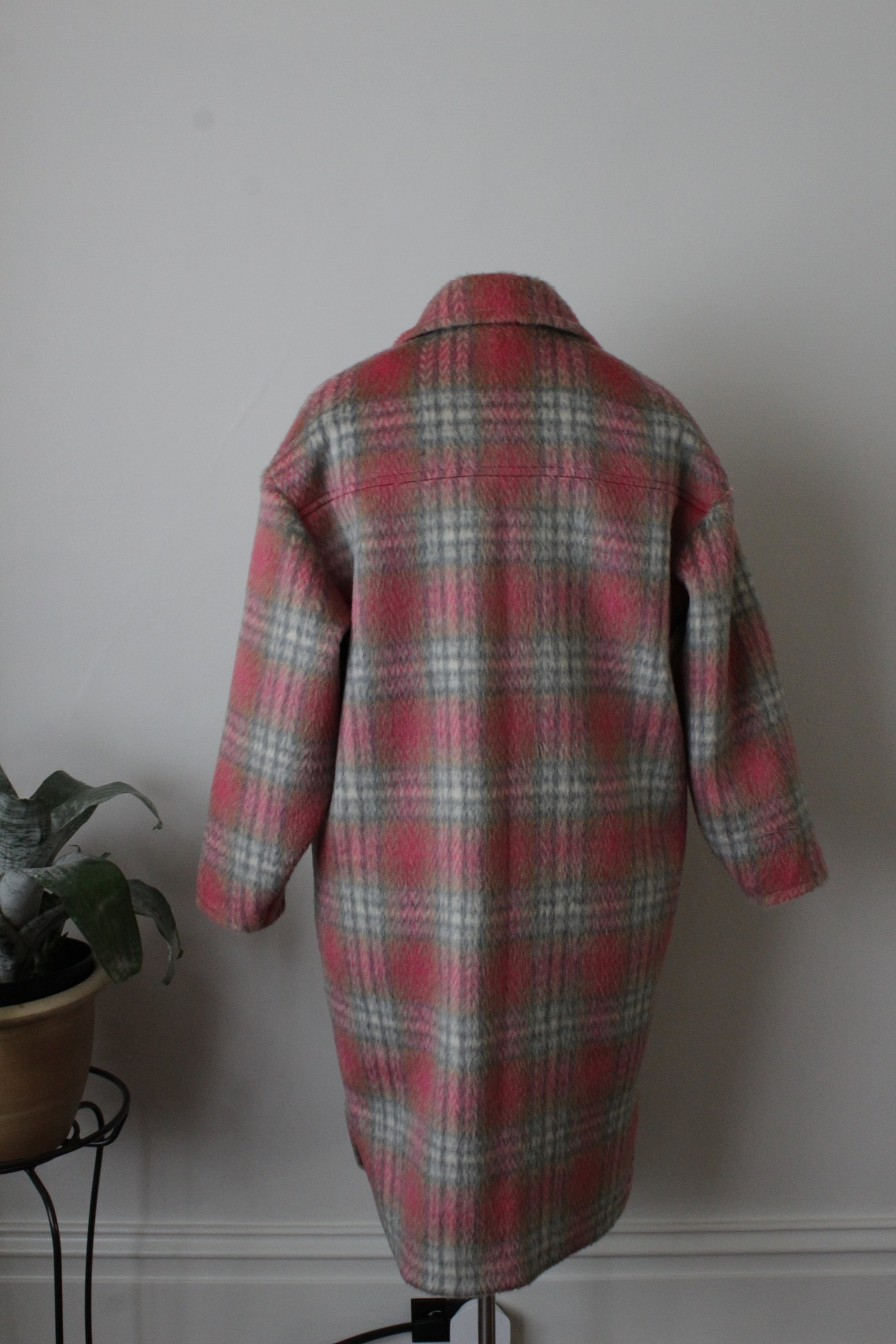 Pink Plaid Mohair/Wool Blend 'Shacket' Coat Etsy.de