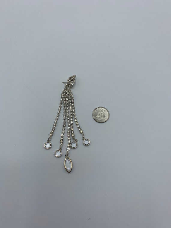 Vintage 80's crystal Tassel or Dangle Earrings - Gem