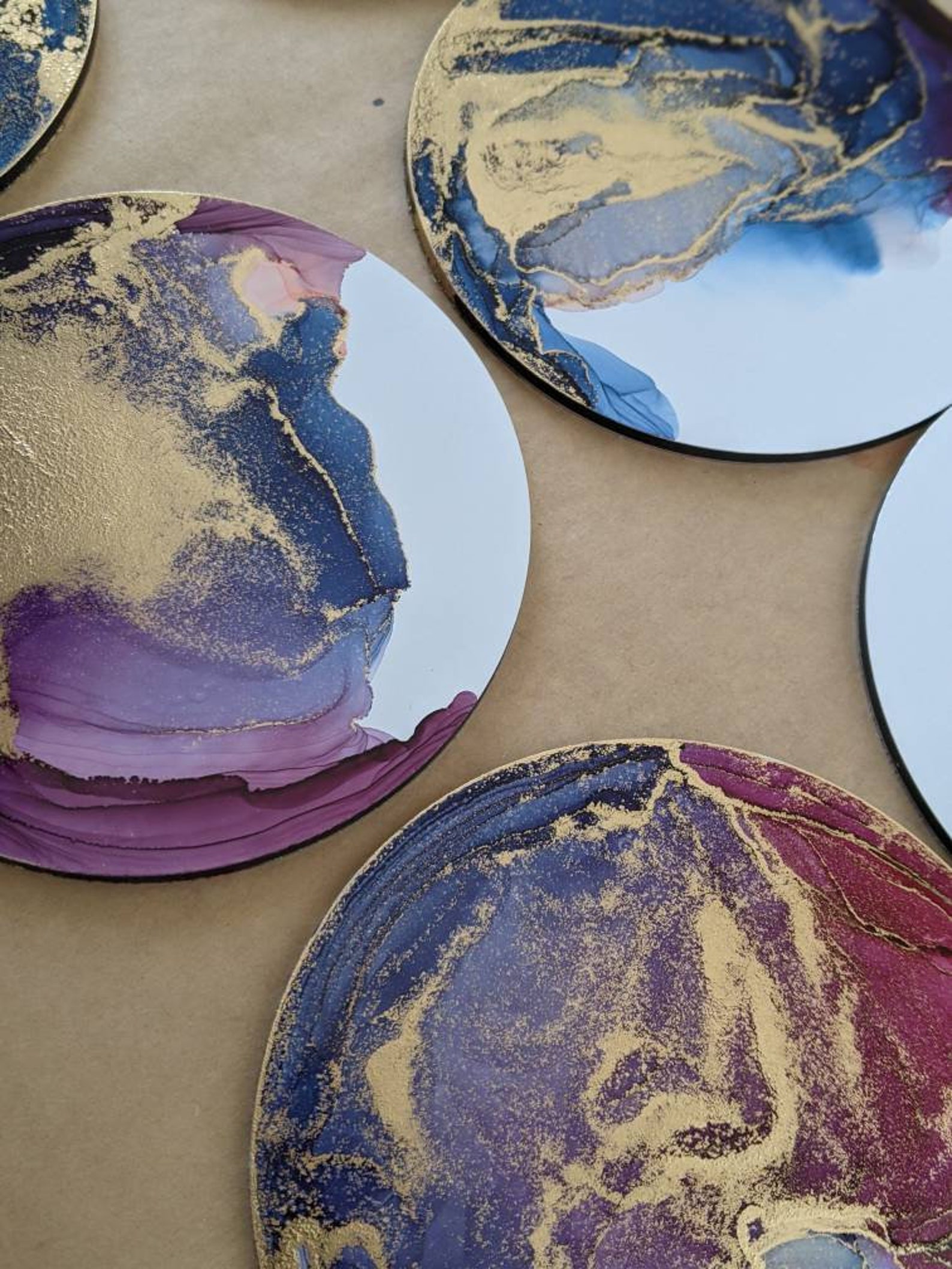 Original alcohol ink coasters each coaster is unique and Etsy