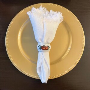 Vintage Apples & Leaves Ceramic Napkin Rings Set of 4 | Fall Napkin Rings | Ceramic Decor | Cades Creek | Vintage Napkin Rings | Gifting