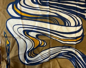 Foulard en soie Sally Gee, Design japonais moderniste abstrait, forme carrée