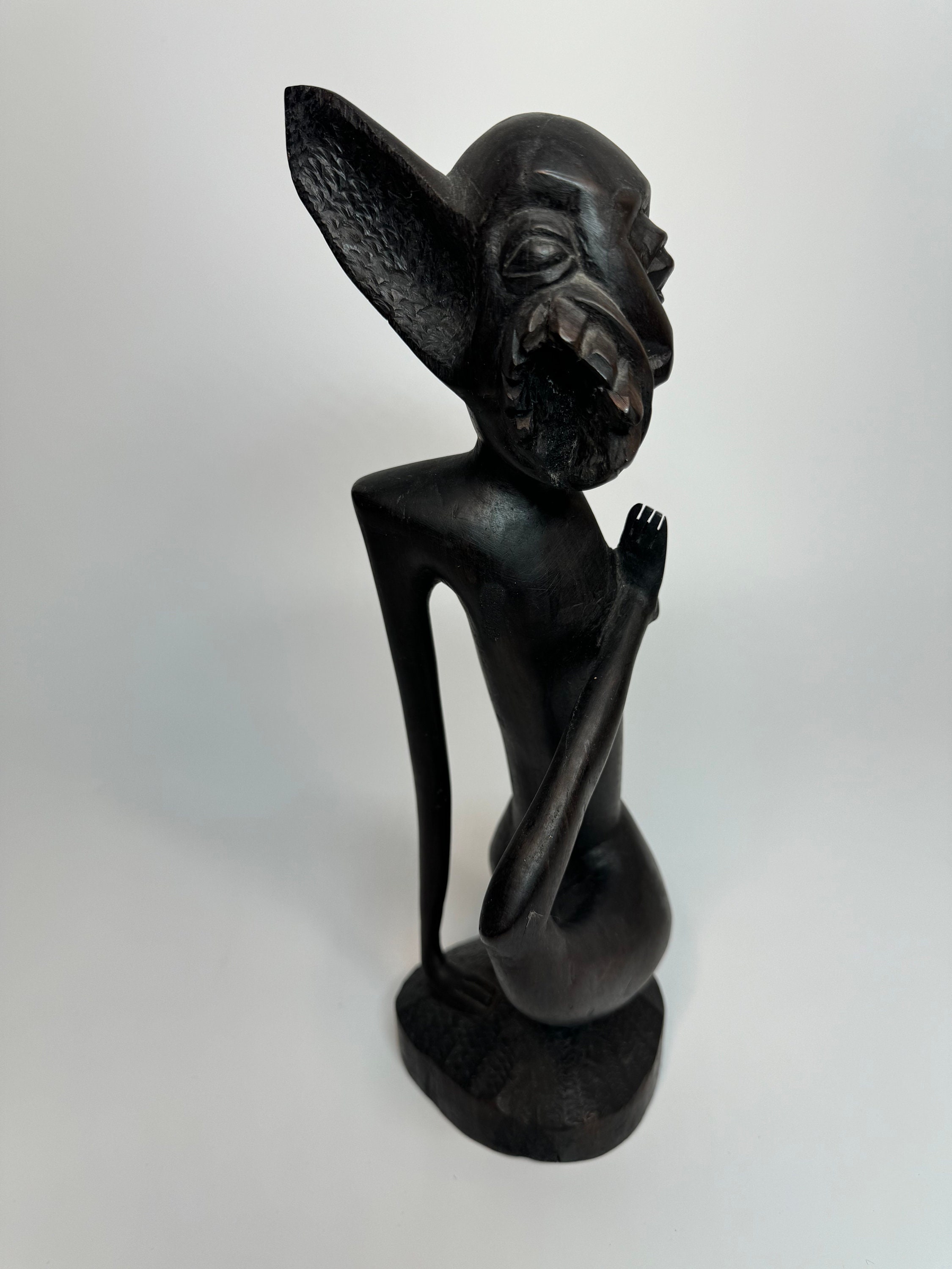 AFRICAN fetish 遺物　呪物・呪具・民間信仰系彫像　木彫　宗教美術 African Makonde Shetani Statue, Abstract Anthropomorphic