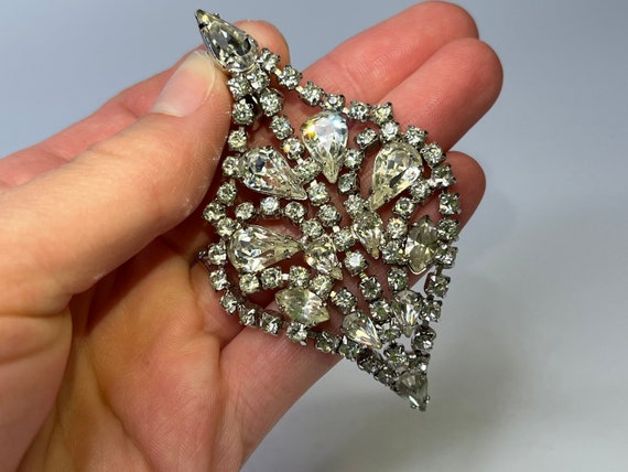 Clear Crystal Rhinestone Statement Dangle Earring… - image 3