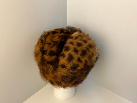 Ladies Pillbox Hat, Real Genuine Serval Fur, Spot… - image 5