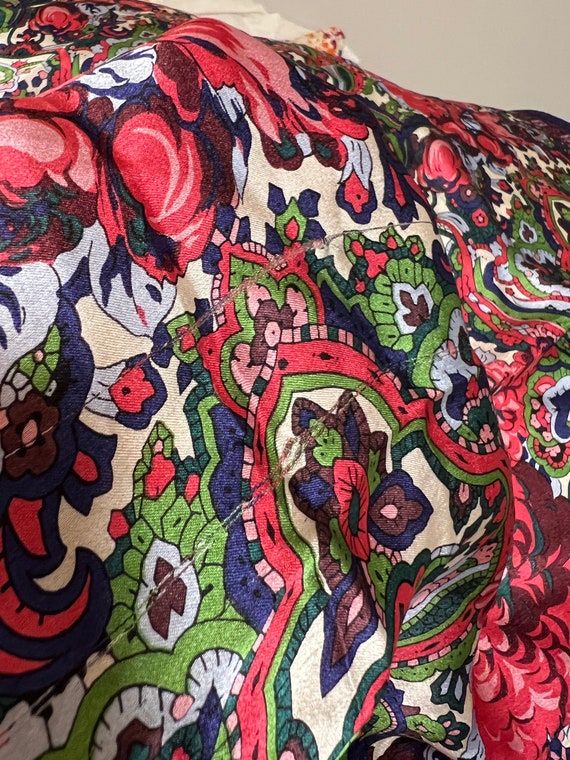 Oscar de la Renta Silk Scarf, Dense Floral Patter… - image 9