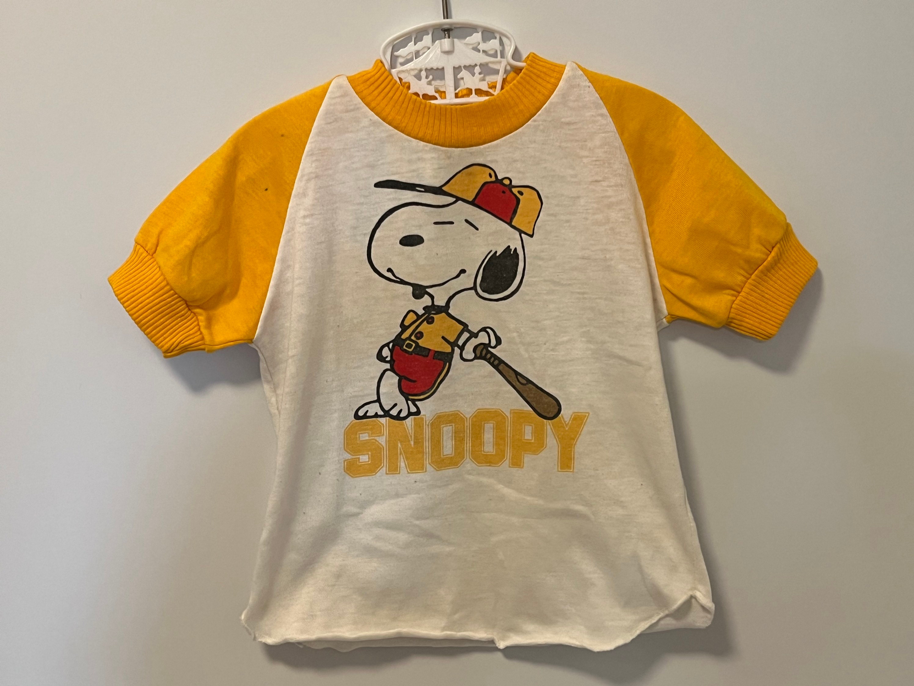 Vintage PEANUTS Snoopy Baseball Tee Kid's 70s Raglan - Etsy
