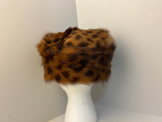 Ladies Pillbox Hat, Real Genuine Serval Fur, Spot… - image 7