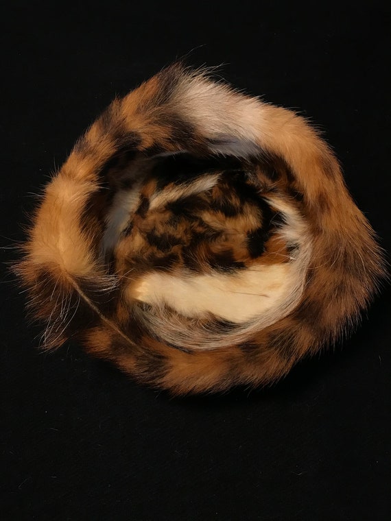 Ladies Pillbox Hat, Real Genuine Serval Fur, Spot… - image 9