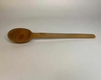 Primitive Large Wooden Cooking Spoon, Hand Carved
