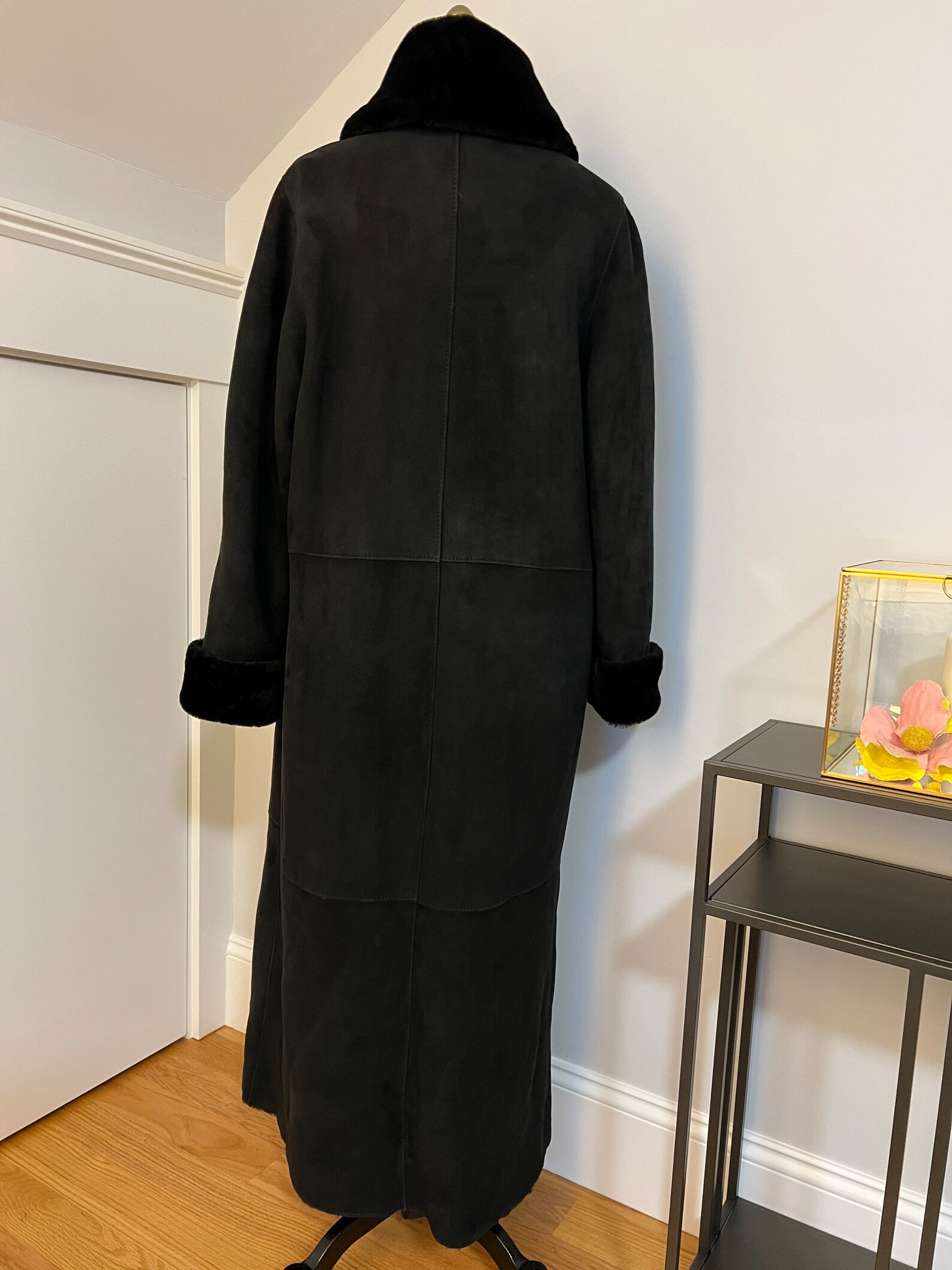 Genuine Sheepskin Shearling Long Winter Coat, Vintage Womens Oversize