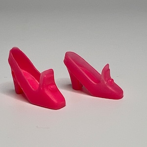 Barbie Vintage Pink Francie Pilgrim Heels, made in Taiwan, Closed-Toe Heels, Clone 1970s