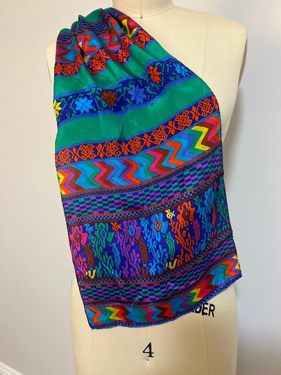 Colorful Geometric 1980s Silk Scarf, Hand Rolled Edges - Etsy Canada Colorful Geometric 1980s Silk Scarf, Hand Rolled Edges - Etsy Canada