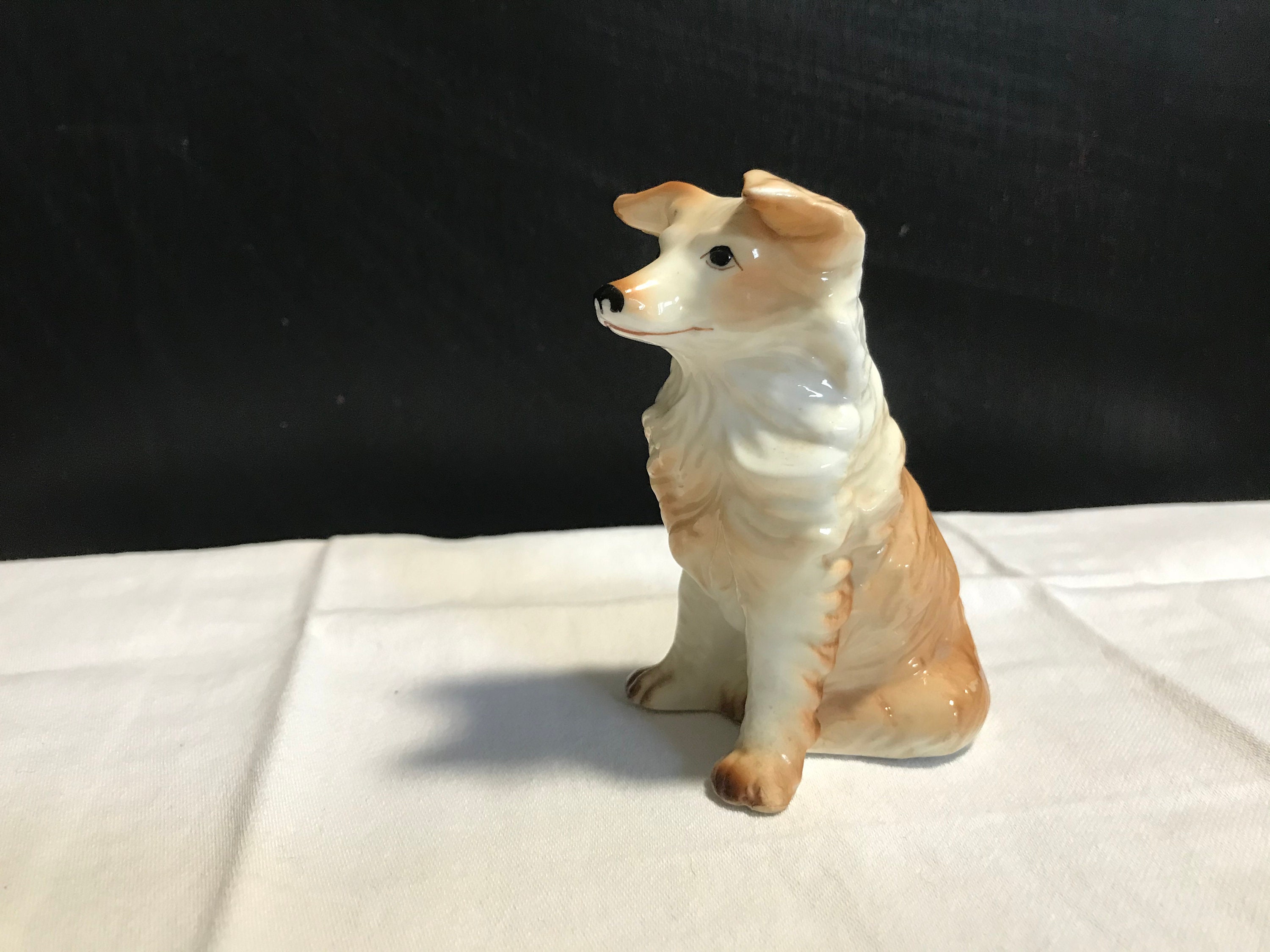 Vintage Collie Porcelain Dog Figurine Etsy